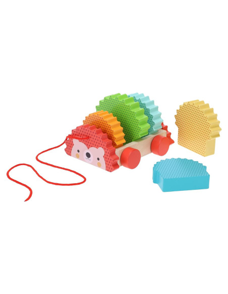 Juguete de arrastre de madera erizo arcoíris Petit Collage