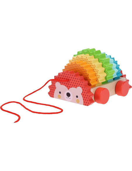 Juguete de arrastre de madera erizo arcoíris Petit Collage