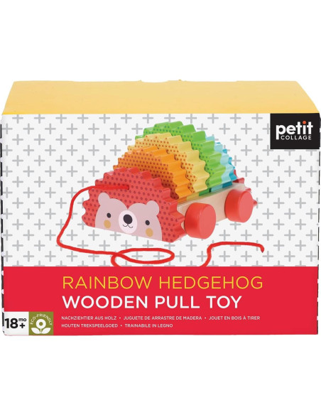 Juguete de arrastre de madera erizo arcoíris Petit Collage