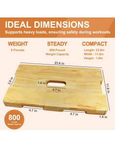 Tabla de Fitness de Madera OARSE Antideslizante 59.69x30.48cm 2
