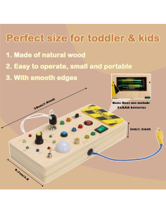 Tablero Ocupado Montessori de Madera con LED y Libro Fieltro 3+ 2