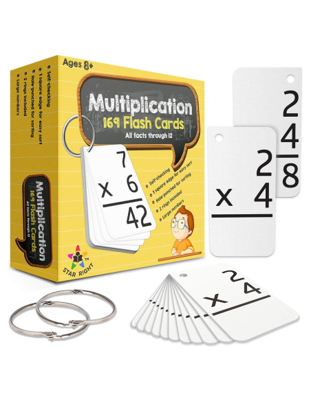 Tarjetas de Flash de Multiplicación Star Right - 169 Piezas Tarjetas de Flash de Multiplicación Star Right - 169 Piezas