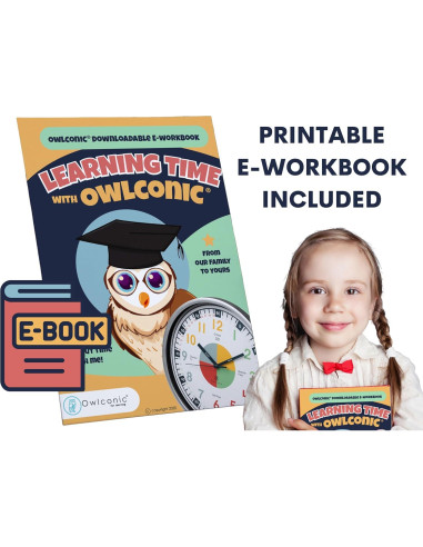 Paquete de Aprendizaje para Decir la Hora Owlconic - Reloj de Pared y Juego