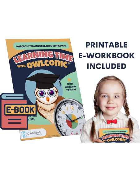 Paquete de Aprendizaje para Decir la Hora Owlconic - Reloj de Pared y Juego