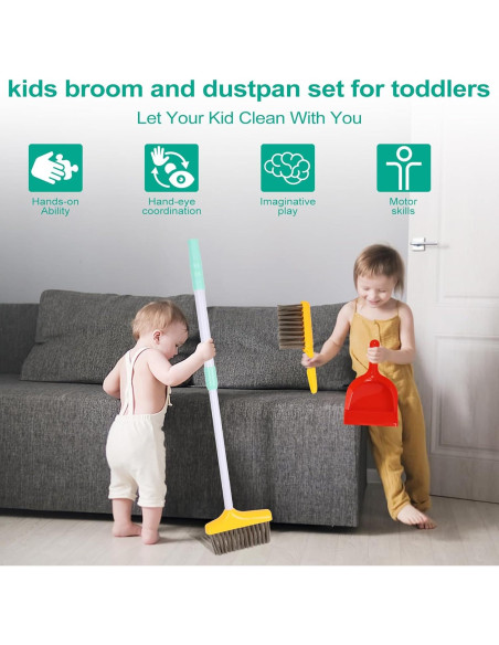 Juego de Limpieza para Niños Greyghost 14PCS con Mop y Escoba Juego de Limpieza para Niños Greyghost 14PCS con Mop y Escoba