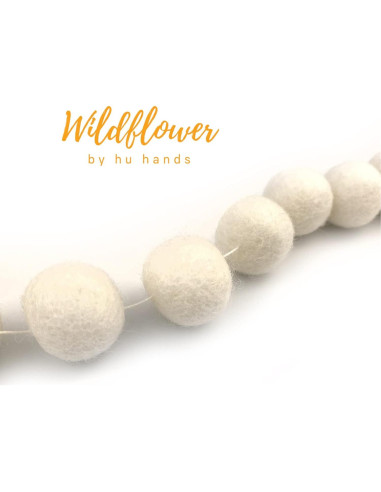 Guirnalda de Pompones de Fieltro Blanco 50 Piezas - Wildflower