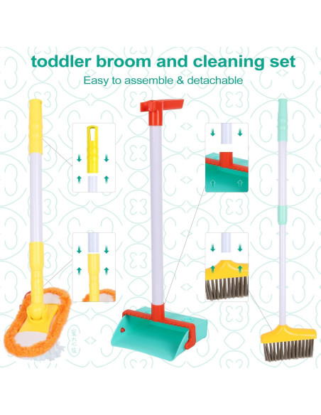 Juego de Limpieza para Niños Greyghost 14PCS con Mop y Escoba Juego de Limpieza para Niños Greyghost 14PCS con Mop y Escoba