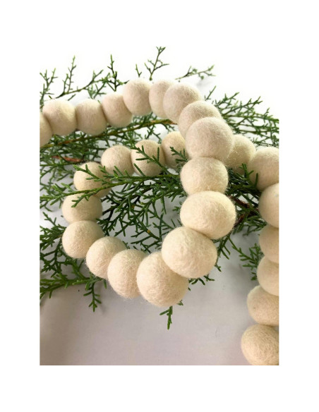 Guirnalda de Pompones de Fieltro Blanco 50 Piezas - Wildflower