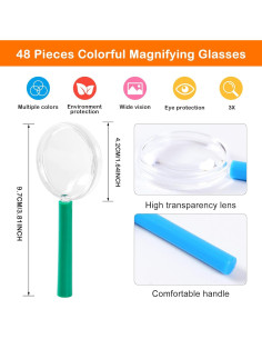 Lupa Colorida para Niños IRCHLYN - Paquete de 48 Piezas 2