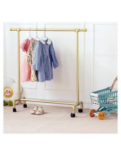 Perchero Infantil Dorado Homeyeeng con Ruedas y Almacenamiento
