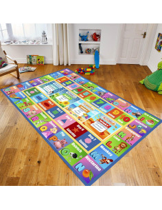 Alfombra Infantil HUAHOO 1.19x0.81m Alfabeto Animales Antideslizante 2