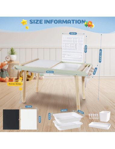 Mesa Sensorial Ajustable AmazingJoy para Niños 1-3 Años