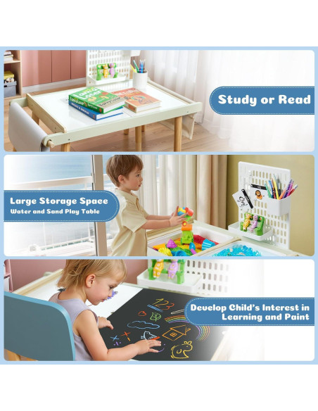 Mesa Sensorial Ajustable AmazingJoy para Niños 1-3 Años