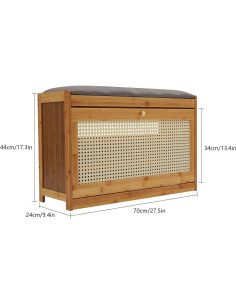 Banco de Almacenamiento de Zapatos NAIXING de Bambú 99.79 kg 2