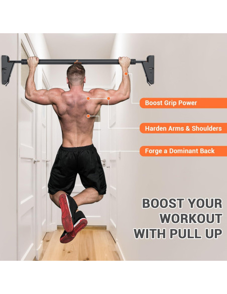 Barra de Dominadas Sportneer Ajustable para Puerta 250 kg