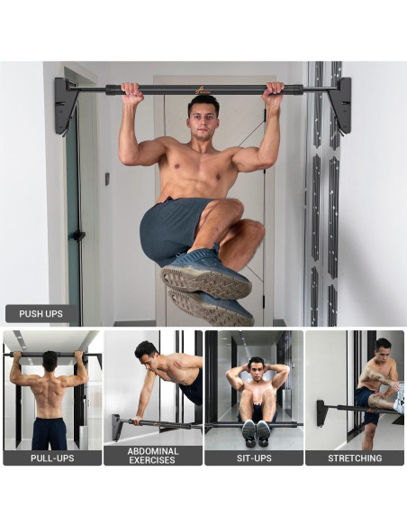 Barra de Dominadas Sportneer Ajustable para Puerta 250 kg