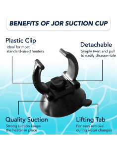 Paquete de 12 Ventosas de Silicona JOR para Acuarios 2.54 cm 2