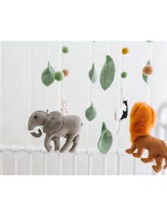 Móvil de Cuna Aventura Safari Sorrel + Fern - Fieltro Ajustable 2