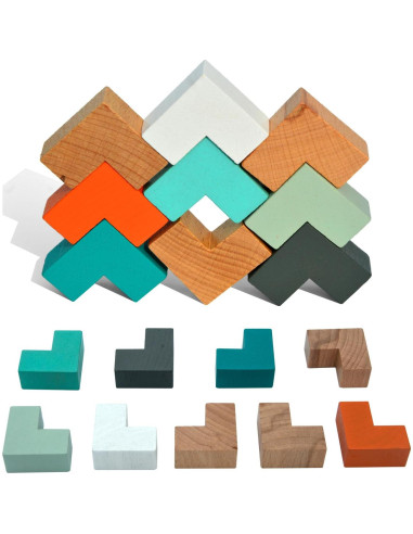 Rompecabezas de Cubo de Madera COHHFWPD Mini en Estuche de Lata