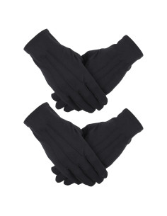 Guantes Negros de Nylon y Algodón para Hombre - 2 Pares
