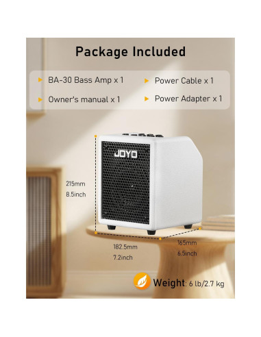 Amplificador de Bajo JOYO BA-30 Vibe Cube 30W Bluetooth 5.1