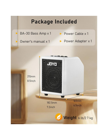 Amplificador de Bajo JOYO BA-30 Vibe Cube 30W Bluetooth 5.1