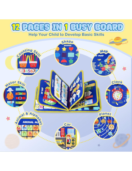 Tablero Ocupado Montessori URMYWO 12 Actividades 1-4 Años