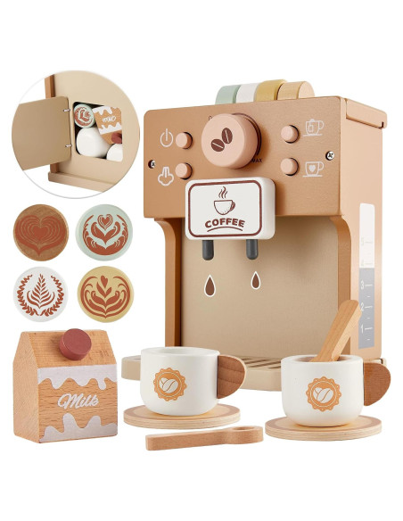 Juguete de Cafetera de Madera BUYGER para Niños 3+ Años