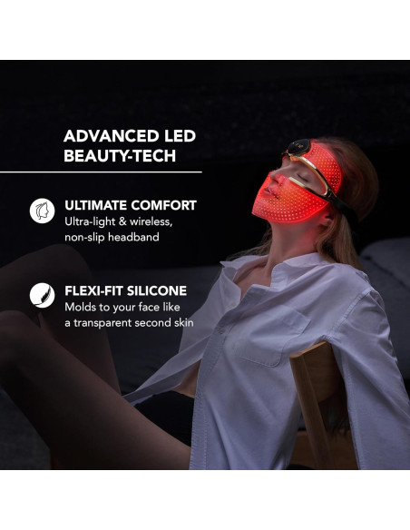 Máscara Facial LED Inalámbrica FAQ 202 - 8 Colores - Cuidado de la Piel