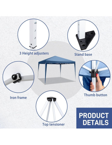 Carpa Plegable Impermeable 3x3m Azul - Ideal para Camping y Eventos