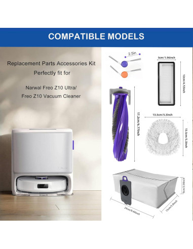 20 Piezas Repuesto Aspiradora Robot LUZMQ Freo Z10 Ultra