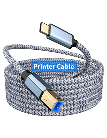 Cable de impresora USB B a C 2.0 AIAUXAI 2M Gris