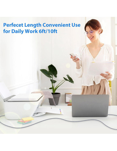 Cable de impresora USB B a C 2.0 AIAUXAI 2M Gris