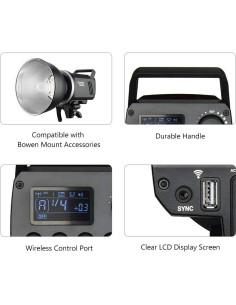 Flash de Estudio Godox MS200 200WS Inalámbrico 2.4G 2