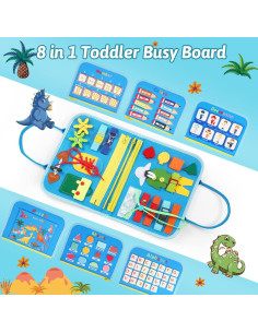 Tablero Ocupado Montessori Quiet Flower 8 en 1 para Niños 2