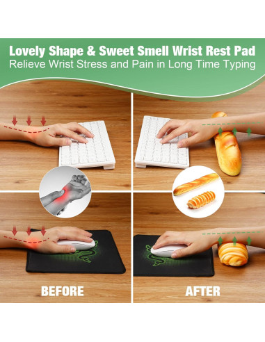 Almohadilla de Descanso para Muñeca Flutesan 2 Piezas Ergonómica