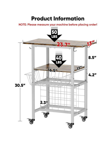 Carro de Prensa Térmica Móvil Ardier 3 Niveles Blanco