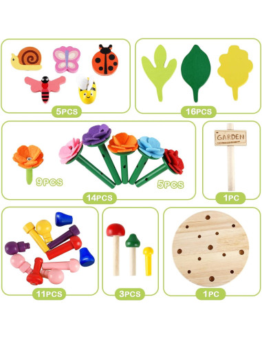 Juguete de Construcción de Jardín de Flores Xylolin 51 Piezas