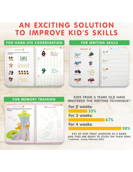 Cuaderno de Escritura Reutilizable Plotuse Mediano 3-5 Años