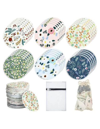 30 Almohadillas de Lactancia Reutilizables con Bolsa - Estilo Clásico