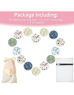 30 Almohadillas de Lactancia Reutilizables con Bolsa - Estilo Clásico 2