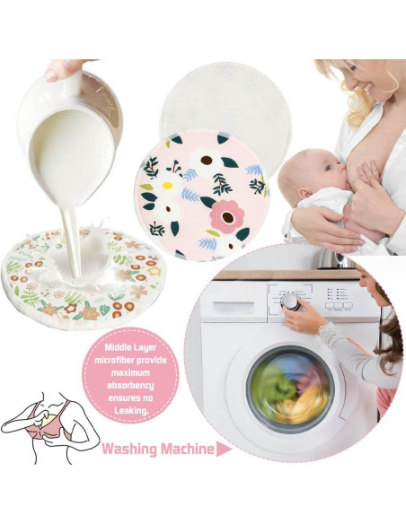 30 Almohadillas de Lactancia Reutilizables con Bolsa - Estilo Clásico