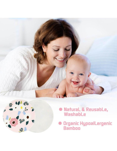 30 Almohadillas de Lactancia Reutilizables con Bolsa - Estilo Clásico