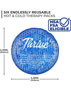 Paquete de Hielo Reutilizable Thrive - 6 Unidades Redondas Azul - Terapia Caliente y Fría 2