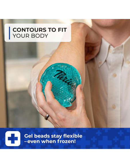 Paquete de Hielo Reutilizable Thrive - 6 Unidades Redondas Azul - Terapia Caliente y Fría