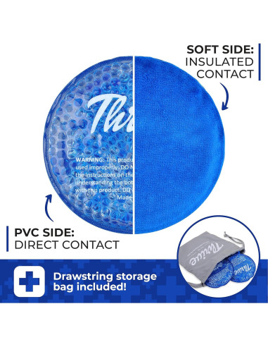 Paquete de Hielo Reutilizable Thrive - 6 Unidades Redondas Azul - Terapia Caliente y Fría