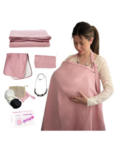 Cubierta de Lactancia Colibreeze Rosa - 100% Algodón Transpirable