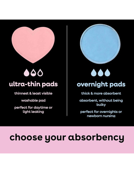 Bamboobies Almohadillas de Lactancia Reutilizables 8 Piezas