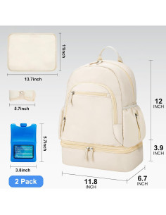 Mochila Extractor de Leche Beige Nylon Spectra S1/S2 40x17x30cm 2