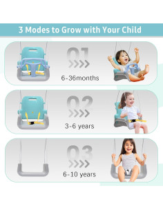 Columpio Multifuncional Plegable Yozoia para Niños - Azul 2